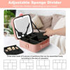 Picture of Mocado Travel Makeup Bag with LED Lighted Mirror,Travel Makeup Organizer,Makeup Case with 8 Makeup Brushes and 10x Magnifying Mirror,3 Colors Lighting, Adjustable Dividers Makeup Box(Pink)