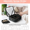 Picture of Mocado Travel Makeup Bag with LED Lighted Mirror,Travel Makeup Organizer,Makeup Case with 8 Makeup Brushes and 10x Magnifying Mirror,3 Colors Lighting, Adjustable Dividers Makeup Box(Black)