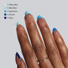 Picture of BTArtboxnails XCOATTIPS French Tip Press On Nails - Blue Press On Nails Short, Almond Fake Nail Tips, 160Pcs Soak Off Soft Gel Acrylic Brown Nail Extension in 16 Sizes