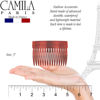 Picture of Camila Paris CP2944 French Hair Side Comb, 3 inch Small Pink, French Twist Hair Combs Decorative, Strong Hold Hair Clips for Women Bun Chignon Up-Do Styling Girls Hair Accessories, Made in France