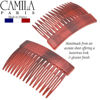 Picture of Camila Paris CP2944 French Hair Side Comb, 3 inch Small Pink, French Twist Hair Combs Decorative, Strong Hold Hair Clips for Women Bun Chignon Up-Do Styling Girls Hair Accessories, Made in France