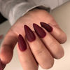 Picture of More Burgundy Press on Nails Medium Stiletto Almond,KQueenest Matte Pure Color Acrylic Nails Kit Reusable Fake Nails with Feature Protective UV Coating for Women Nail Art Manicure in 24PCS