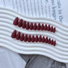 Picture of More Burgundy Press on Nails Medium Stiletto Almond,KQueenest Matte Pure Color Acrylic Nails Kit Reusable Fake Nails with Feature Protective UV Coating for Women Nail Art Manicure in 24PCS