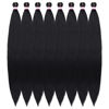 Picture of Pre Stretched Braiding Hair 8 Packs 48 Inch Natural Black Color Long Professional Hair for Braiding Twist Braids Itch Free Hot Water Setting Yaki Straight Synthetic Hair Extensions (#1B)