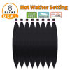 Picture of Pre Stretched Braiding Hair 8 Packs 48 Inch Natural Black Color Long Professional Hair for Braiding Twist Braids Itch Free Hot Water Setting Yaki Straight Synthetic Hair Extensions (#1B)