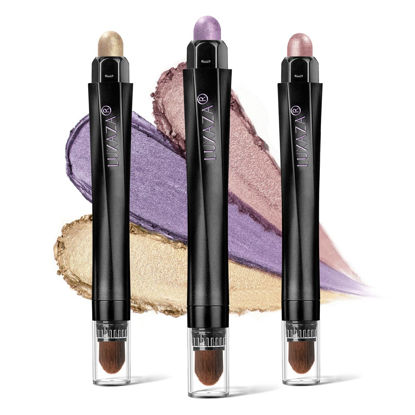 Picture of LUXAZA 3PCS Cream Eyeshadow Stick,Neutral Eye Shadow Sticks Makeup Pencil For Eyes,Eye Brightener Stick Highlighter Makeup,Waterproof & Long Lasting Shadow Stick And Eyeliner Pen Set