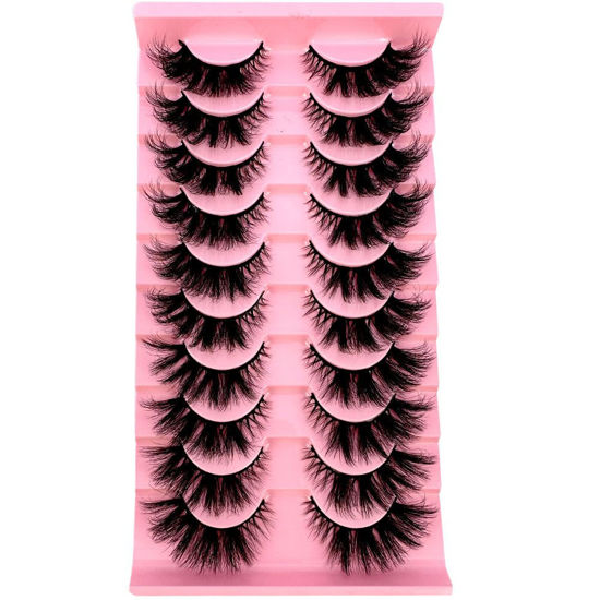 Picture of HBZGTLAD Soft Mink Eyelashes 3D Curl Winged End Eye Elongated Fake Lashes Thick Handmade Natural False Eyelash Messy Cross Lash Wholesale (JF-9)