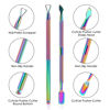 Picture of 2PCS Cuticle Pusher and Cutter with Storage Case,Professional Cuticle Pusher Nail Polish Remover Stainless Steel Manicure Tool Set,Durable Pedicure Manicure Tools for Fingernails Toenails (Chameleon)