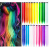 Picture of KGBFASS 32Packs Colored Hair Extensions 20Inch Straight Color Clip in on Hair Extension Rainbow Party Highlights Synthetic Hairpiece for Girls (16 colors)