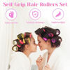 Picture of Self Grip Hair Rollers Curlers Set 36Pcs, Hair Roller Sets 4 Sizes (Jumbo, Large, Medium, Small) with Clips and Comb for Long Medium Short Thick Fine Thin Hair Volume