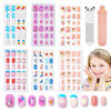 Picture of Modelones Press on Nails for Kids 144Pcs 6 Pack Children Acrylic Fake Nails Pre-glue Full Cover Glitter Gradient Color Cloud Heart Short False Nail Art Kits Sets Christmas Gifts for Kids Girls
