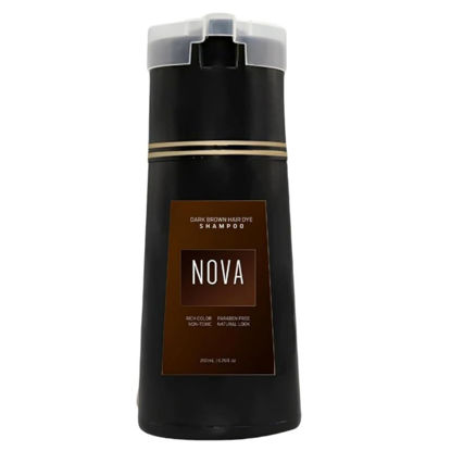 Picture of KAFJED Nova Instant Hair Color Shampoo - Long Lasting for Women & Men (Dark Brown)