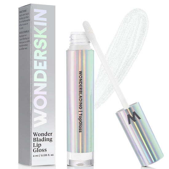 Picture of Wonderskin WONDER BLADING Top Gloss - Clear Glitter Lip Gloss, Hydrating and High Shine Finish Lip Makeup (Clear Shine)