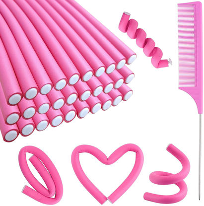 Picture of 30PCS 9.45" Flexi Rods Curlers Set for Short and Long Hair, No Heat Foam Rollers with Steel Comb Buytta