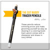 Picture of White Speed Tracer Barber Pencil 4 Pack + Sharpener, Outline Beard Before Trimming for Shaping Tools, Guides, Hair Trimmer, & Shaver, Cut Buddy