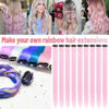 Picture of TOFAFA 22 Inch Colored Hair Extensions, Multi-colors Party Highlights Clip in Synthetic Hair Extensions for Girls Women Kids Favor Gift(10 PCS Light Pink)