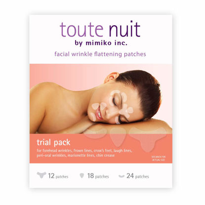Picture of Toute Nuit Facial Wrinkle Patches, Face Tape, Trial Pack, 3 Patch Shapes, Forehead, Around Eyes and Mouth, 54 Patches