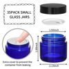Picture of KEYWING 2oz Small Glass Jars with Black Lids, 35 Pack Blue Round Glass Cosmetic Jars with Inner Liners for Cream, Lotions, Powders and Ointments