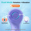 Picture of Face Scrubber Facial Cleansing Brush: 2 in 1 Spin and Vibration Patented Tech, Silicone Electric Exfoliator Scrubber with Automatic Foaming, Waterproof Face Cleanser Brush for Men and Women, Purple