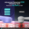 Picture of Face Scrubber Facial Cleansing Brush: 2 in 1 Spin and Vibration Patented Tech, Silicone Electric Exfoliator Scrubber with Automatic Foaming, Waterproof Face Cleanser Brush for Men and Women, Purple