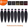 Picture of Pre-stretched Professional Braiding Hair Easy Braiding Hair 24 Inch 8 Packs Hot Water Setting Soft Synthetic Braiding Hair Extension for Twist Senegalese Crochet Hair (#1B)