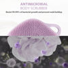 Picture of Sndyi Silicone Body Scrubber, Gentle Exfoliating Body Scrubber for Sensitive Skin, Leaf Shaped Shower Scrubber for Body with Lathering Bristles, Silicone Loofah Body Brush for Showering, Purple