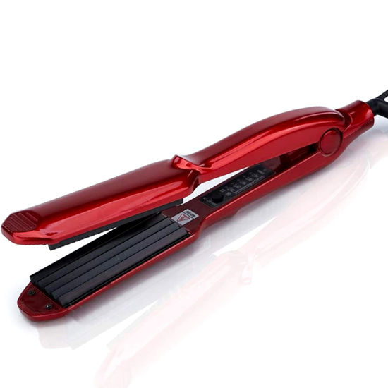 Picture of MBHAIR Ceramic Crimper Iron for Fluffy Hairstyle Curling Iron, Corrugation Crimper Hair Irons, Anti Static Ceramic Hair Crimping Iron Adjust Temperature (Red)