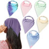 Picture of 6 Pack Hair Scarf Headband for Women - Elastic Hair Kerchief Boho Large Triangle Bandana Head Scarf with Clips Non Slip Tie Dye Headbands Scarves for Girls