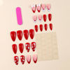 Picture of Almond Press on Nails Red Fake Nails Valentine's Day False Nails Medium French Tip Acrylic Nails with Heart Bow Design Glossy Glue on Nails Full Cover Stick on Nails for Women Manicure Kit 24Pcs