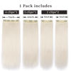 Picture of Clip in Synthetic Hair Extensions Platinum Blonde 20 Inch Full Head Ice Blonde Hair #60 Clip in Extensions 4Pcs Clip in Hair Extensions(4pcs, 20Inch, 60#)