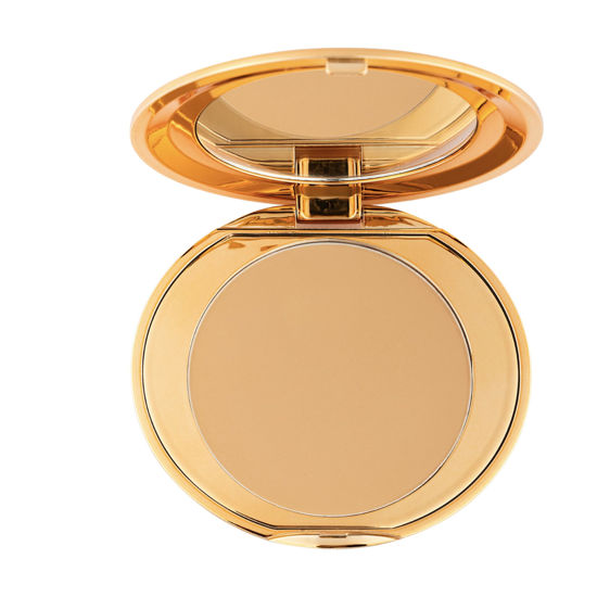 Picture of MCoBeauty Miracle Flawless Pressed Powder, Medium Warm Shade, Oil-Control, Soft-Focus Finish with Hydrating Rose Flower Extract & Sweet Almond Oil, Vegan, Cruelty Free Cosmetics