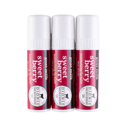 Picture of Dionis Goat Milk Skincare Sweet Berry Holiday Lip Balm Gift Set - Beeswax, Shea Butter & Coconut Oil Lip Care Products Made in The USA - Cruelty Free Lip Moisturizer for Chapped Lips, 0.28oz 3 Pack