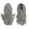 Picture of SOFEIYAN 13" Ponytail Extension Long Curly Ponytail Clip in Claw Hair Extension Natural Synthetic Hairpiece for Women, Grey Darker