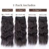 Picture of Clip in Synthetic Hair Extensions Long Wavy 4PCS Thick Hairpieces Dark Brown Fiber Double Weft Natural Hair Extensions 20 Inch for Women (4pcs, 20Inch, 6A#)