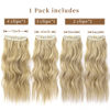 Picture of Blonde Hair Extensions Long Wavy 20 Inch 4pcs Clip in Synthetic Hair Extensions for Women Double Weft Extensions (Ombre Ash Brown to Bleach Blonde, 8AH613#)