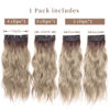 Picture of 4PCS 20 Inches Long Blonde Hair Extensions Clip in Synthetic Hair Extensions Soft Wavy Hair Extensions for Women (Ombre Chocolate Brown Mix Ash Blonde, R6/88#)