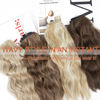 Picture of 4PCS 20 Inches Long Blonde Hair Extensions Clip in Synthetic Hair Extensions Soft Wavy Hair Extensions for Women (Ombre Chocolate Brown Mix Ash Blonde, R6/88#)