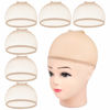Picture of MORGLES Mesh Wig Cap, 6Pcs Wig Caps Beige Mesh Net Wig Caps Net Caps for Weave Close End Fishnet Wig Cap