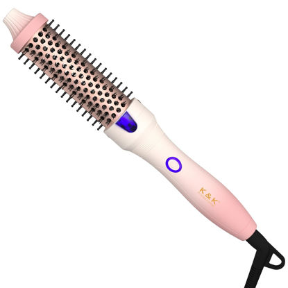 Picture of K&K 1.25 Inch Heated Curling Brush with Ceramic Tourmaline Ionic Technology - Volumizing Hot Brush for Root Volume & Loose Curls