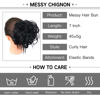 Picture of HMD Tousled Updo Messy Bun Hairpiece Hair Extension Ponytail with Elastic Rubber Band Updo Ponytail Hairpiece Synthetic Hair Extensions Scrunchies Ponytail Hairpieces for Women