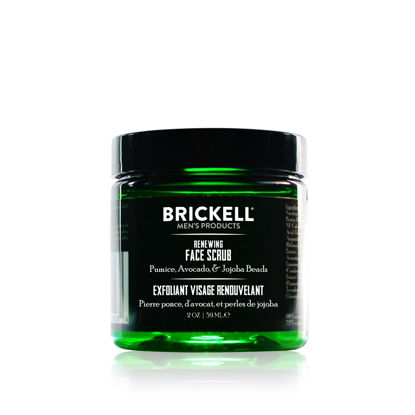Picture of Brickell Men's Renewing Face Scrub for Men, Natural and Organic Deep Exfoliating Facial Scrub Formulated with Jojoba Beads, Coffee Extract and Pumice, 2 Ounce, Scented
