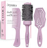 Picture of Hair Brush Set For Women - Fiora Naturals Hair Detangler Brush, Round Brush, and Comb Set - Bio-friendly Hairbrushes for Detangling and Blow Drying - For All Hair Types, Natural, Fine & Curly.