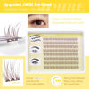 Picture of JIMIRE Brown Self Adhesive Eyelashes Press on Lash Clusters Natural Look Pre Glued Brown Cluster Eyelash Extension Wispy 10-12MM Brown Individual Lashes Clear Band Reusable Self Adhesive Lashes