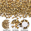 Picture of One Pack 2000 Pcs of Flatback Round Mineral Gold Rhinestones 6 Sizes (1.5-6 mm) with Nail Art Rhinestone Picker Pencil And Tweezers For DIY And Salon Use