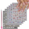 Picture of VOTACOS 6 Sheets Butterfly Nail Art Stickers Decals 5D Embossed Nail Decals Spring Blue Pink Butterfly Nail Design Self-Adhesive Nail Supplies Accessories 3D Nail Stickers for Women Nail Decoration