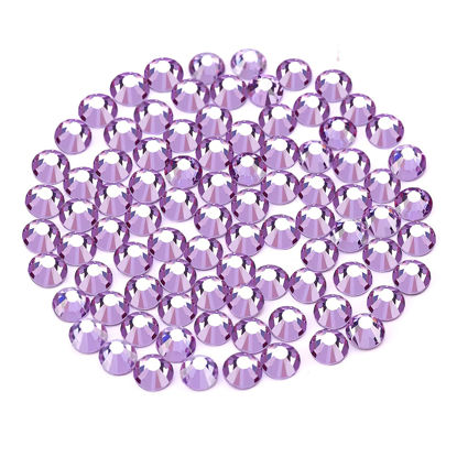 Picture of Novani Rhinestones 3000Pcs Flatback Crystal Round Loose Gemstones Glass Rhinestones for Crafts Makeup Nail Art Clothes Shoes DIY Decorations(SS6, 1.9-2.0mm,Lavender)