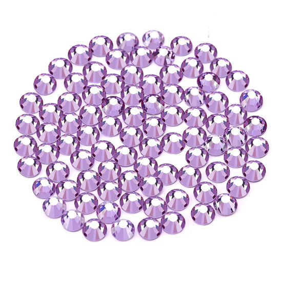 Picture of Novani Rhinestones 3000Pcs Flatback Crystal Round Loose Gemstones Glass Rhinestones for Crafts Makeup Nail Art Clothes Shoes DIY Decorations(SS6, 1.9-2.0mm,Lavender)