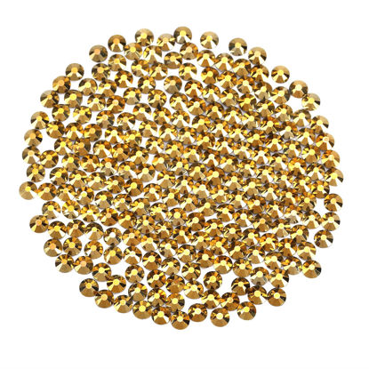 Picture of Novani Rhinestones Flatback Rhinestones Glass Gems Stones Jewels Round Gemstones Non-Hotfix Crystal for Nail Crafts,SS12,1440 Pieces,Gold