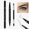 Picture of Eyebrow Pencil Makeup Kit, with Waterproof 2-IN-1 Microblading Eyebrow Pen, Eyebrow Pomade, Eyeliner and Dual-ended Eyebrow Brush, Brow Pencil Kit for Natural Eyebrows - Black Brown