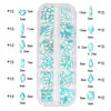 Picture of HNUIX Nail Rhinestones - 2920pcs 3D Multi Shape Size, Aquamarine Nail Gems, Flat Back, with Kit, for Nail Art, DIY Decorations